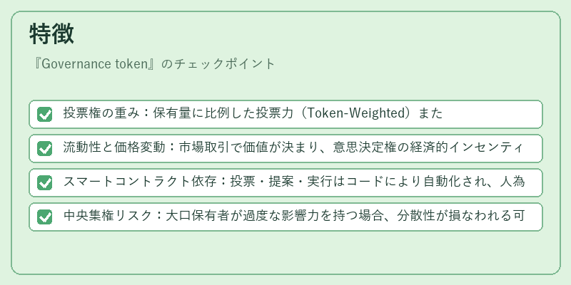 特徴（Governance token）の図解