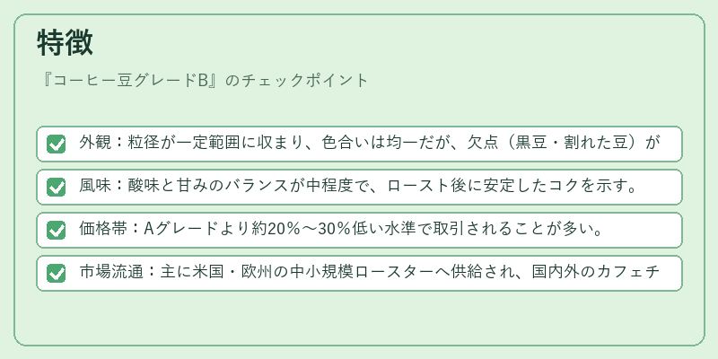 特徴(コーヒー豆グレードB)の図解