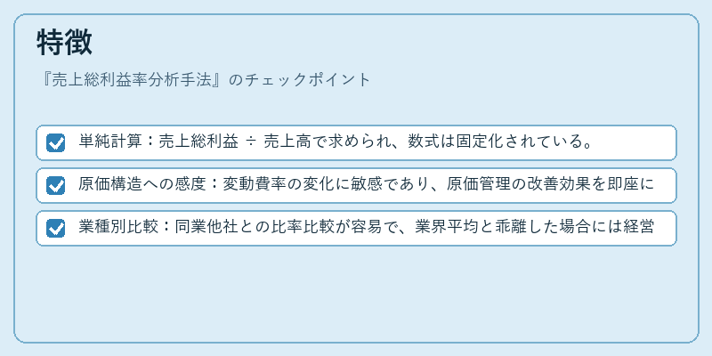 特徴（売上総利益率分析手法）の図解