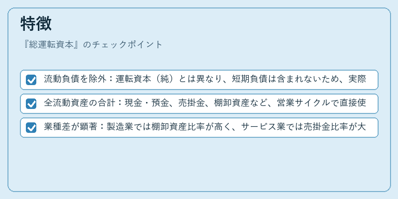 特徴（総運転資本）の図解