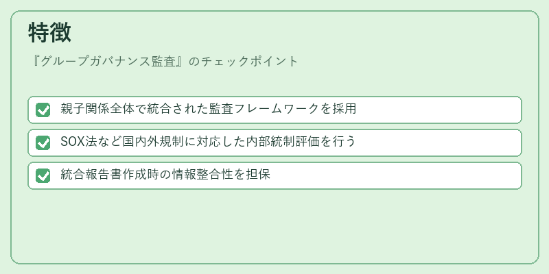 特徴（グループガバナンス監査）の図解