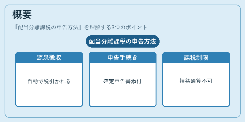 概要（配当分離課税の申告方法）の図解