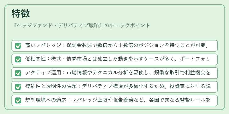 特徴(ヘッジファンド・デリバティブ戦略)の図解
