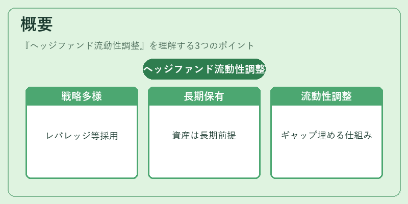 概要（ヘッジファンド流動性調整）の図解