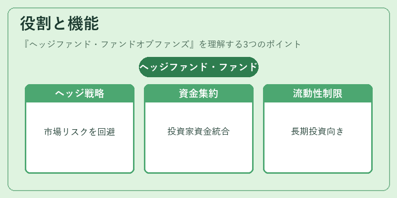 役割と機能（ヘッジファンド・ファンドオブファンズ）の図解