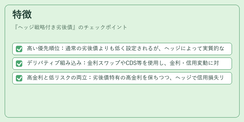特徴（ヘッジ戦略付き劣後債）の図解