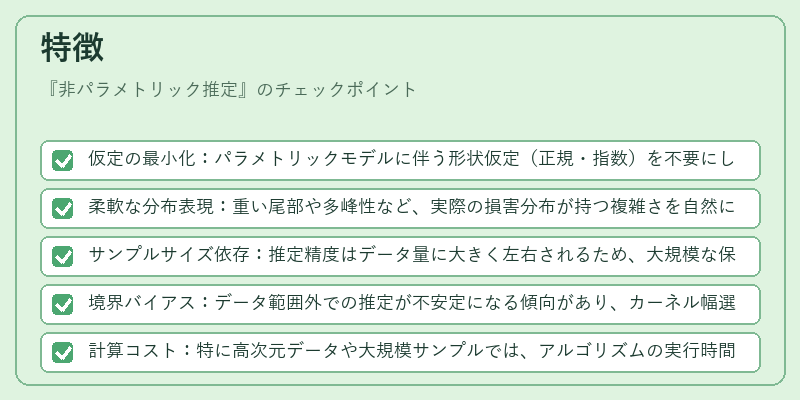 特徴（非パラメトリック推定）の図解