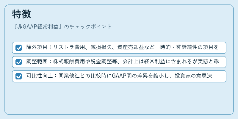 特徴（非GAAP経常利益）の図解