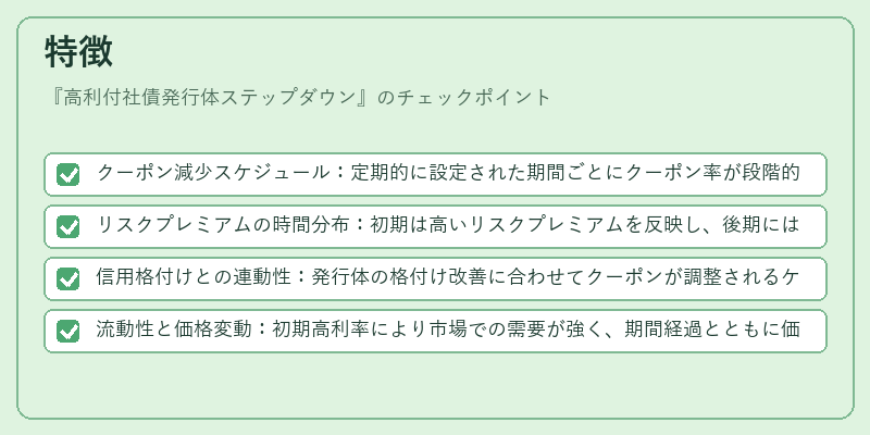 特徴(高利付社債発行体ステップダウン)の図解