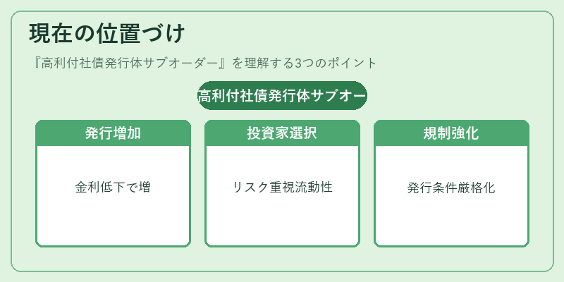 現在の位置づけ（高利付社債発行体サブオーダー）の図解