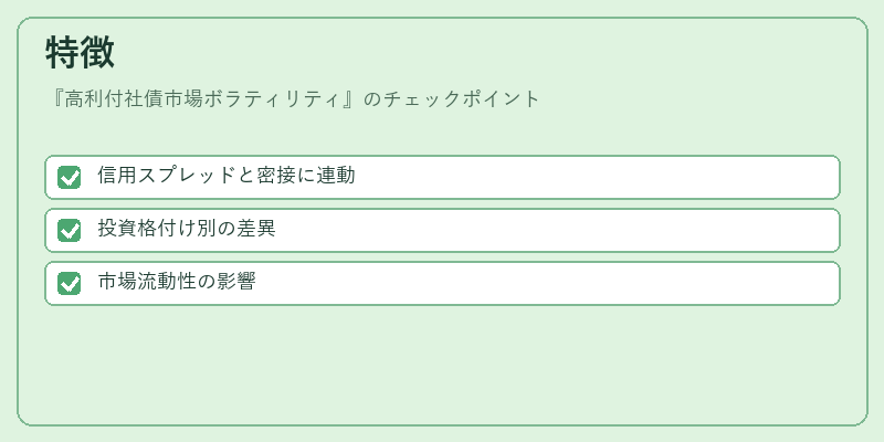 特徴(高利付社債市場ボラティリティ)の図解