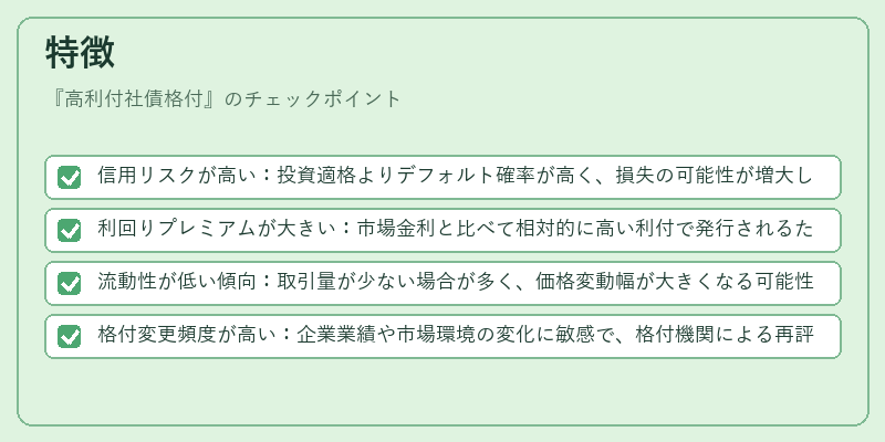 特徴（高利付社債格付）の図解
