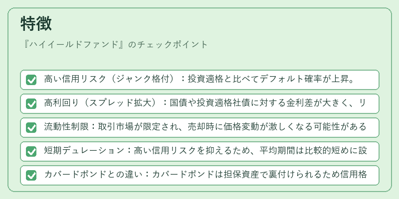 特徴（ハイイールドファンド）の図解