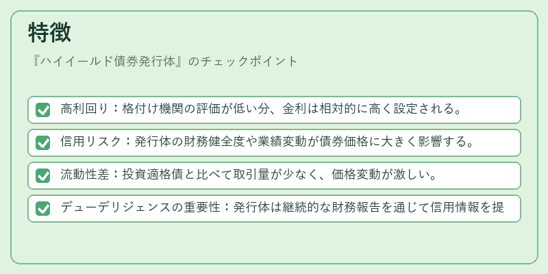 特徴(ハイイールド債券発行体)の図解