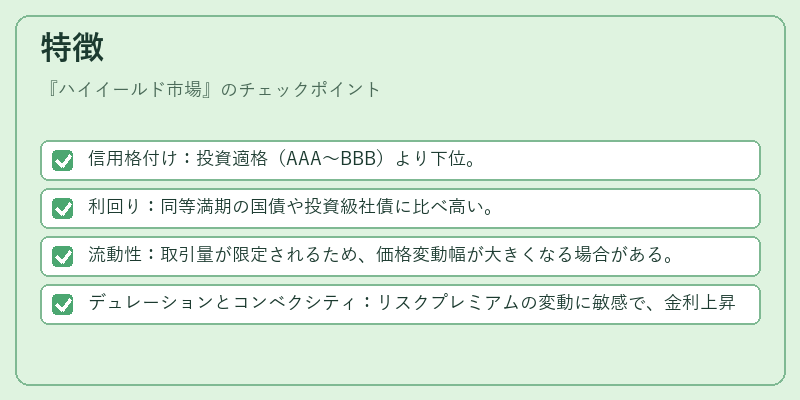 特徴（ハイイールド市場）の図解