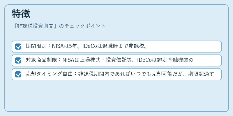 特徴（非課税投資期間）の図解