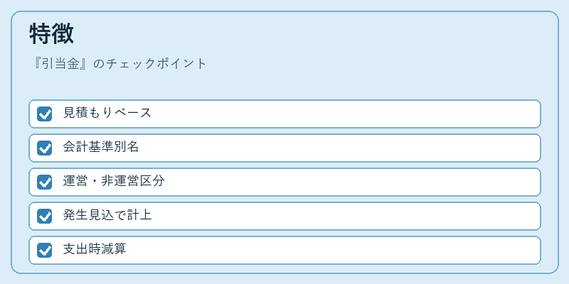 特徴（引当金）の図解