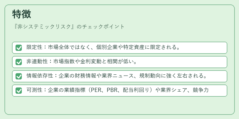 特徴（非システミックリスク）の図解