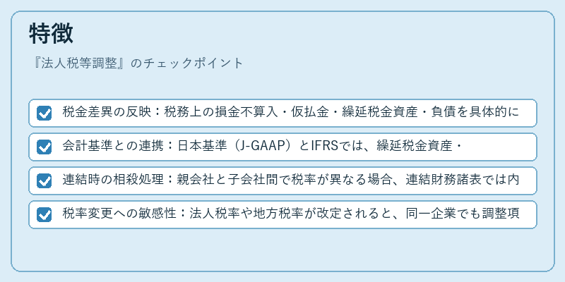 特徴（法人税等調整）の図解