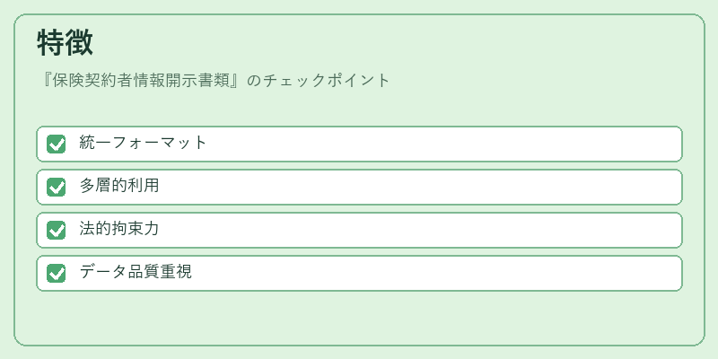 特徴(保険契約者情報開示書類)の図解