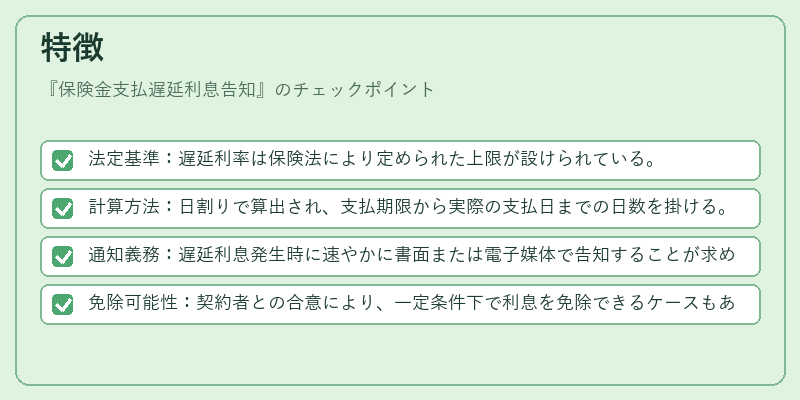 特徴(保険金支払遅延利息告知)の図解