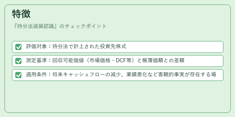 特徴（持分法減損認識）の図解