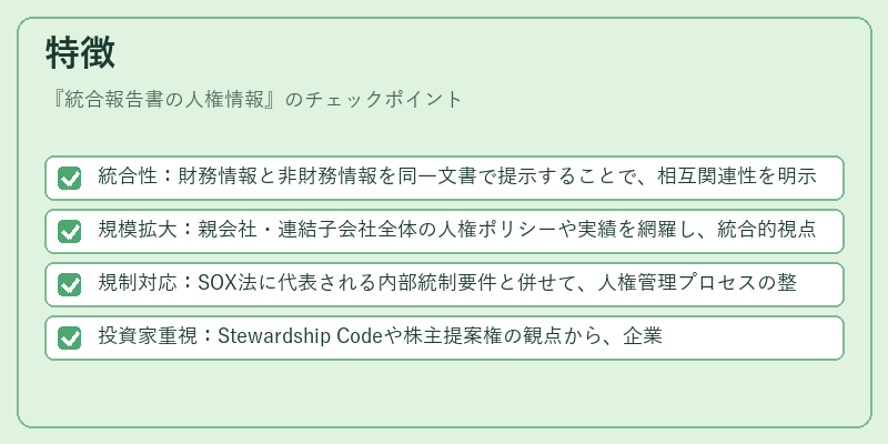 特徴（統合報告書の人権情報）の図解