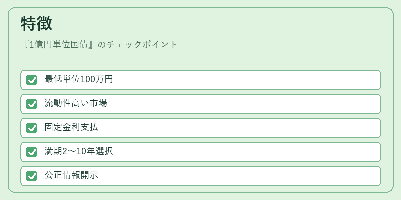 特徴（1億円単位国債）の図解