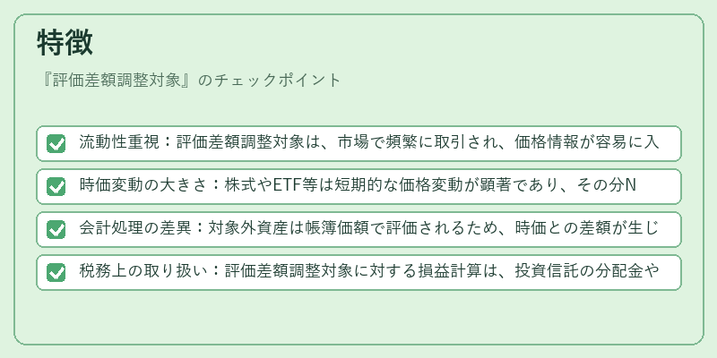 特徴（評価差額調整対象）の図解