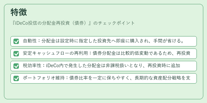 特徴(iDeCo投信の分配金再投資(債券))の図解