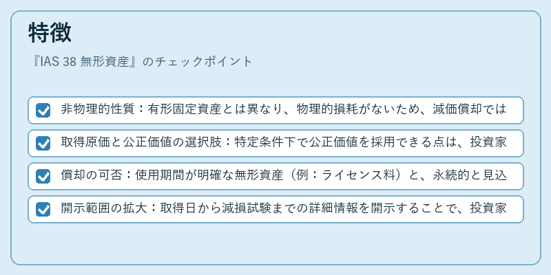 特徴（IAS 38 無形資産）の図解