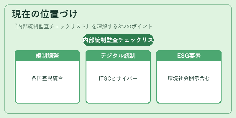 現在の位置づけ（内部統制監査チェックリスト）の図解