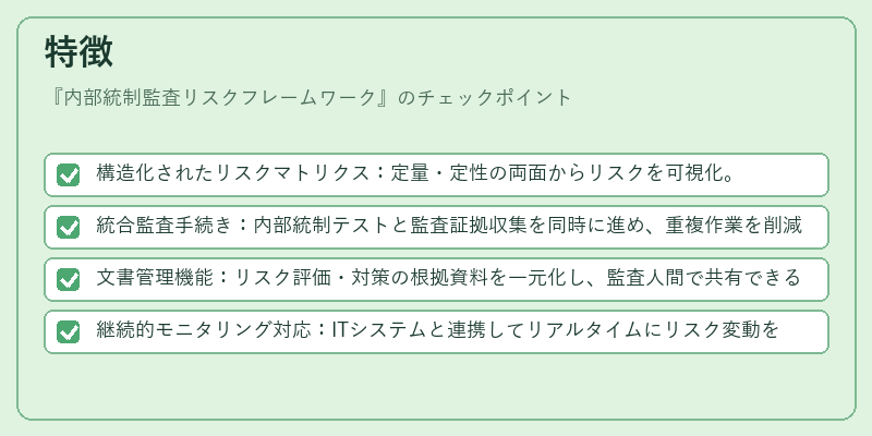 特徴（内部統制監査リスクフレームワーク）の図解