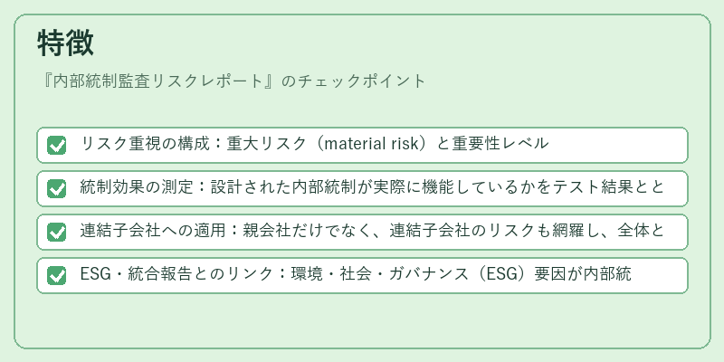 特徴(内部統制監査リスクレポート)の図解