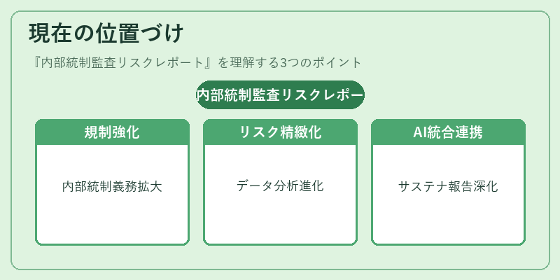 現在の位置づけ(内部統制監査リスクレポート)の図解