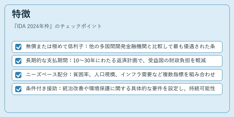 特徴（IDA 2024年枠）の図解