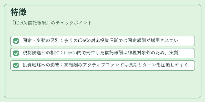 特徴(iDeCo信託報酬)の図解