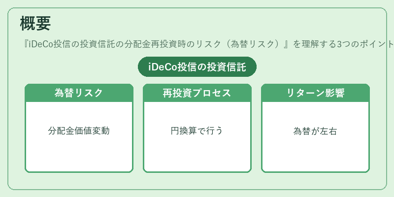 概要(iDeCo投信の投資信託の分配金再投資時のリスク(為替リスク))の図解