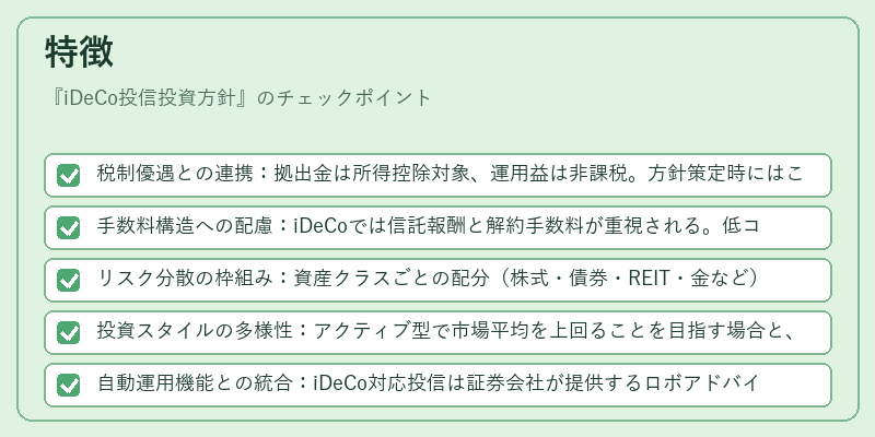 特徴(iDeCo投信投資方針)の図解