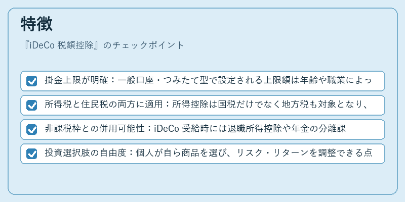 特徴（iDeCo 税額控除）の図解