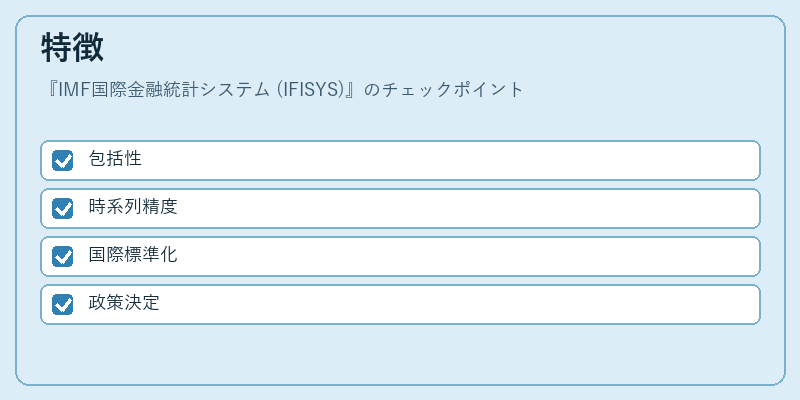 特徴（IMF国際金融統計システム (IFISYS)）の図解