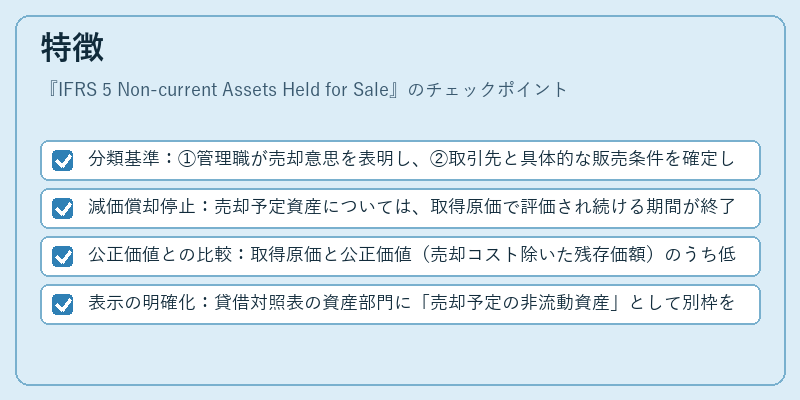 特徴（IFRS 5 Non-current Assets Held for Sale）の図解