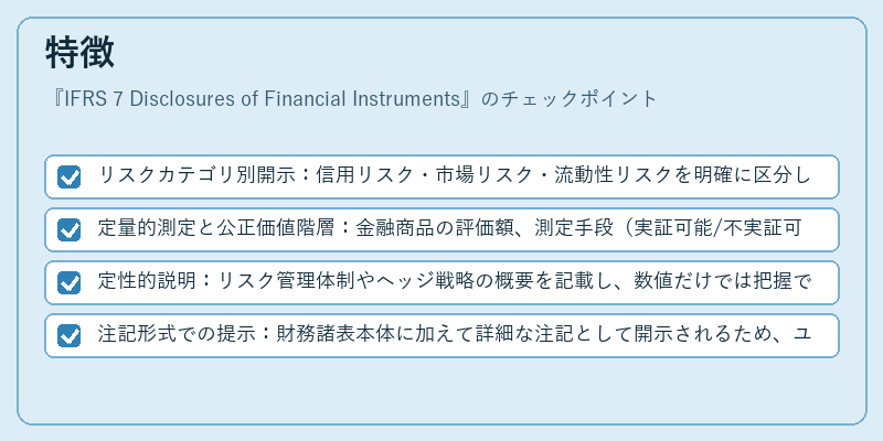 特徴（IFRS 7 Disclosures of Financial Instruments）の図解