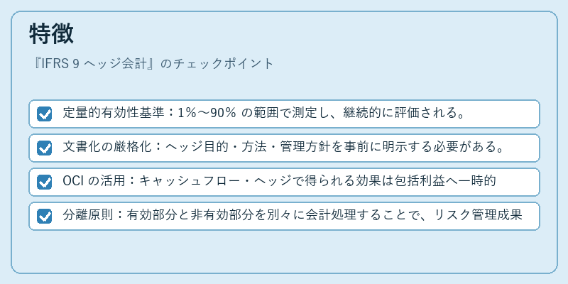 特徴（IFRS 9 ヘッジ会計）の図解