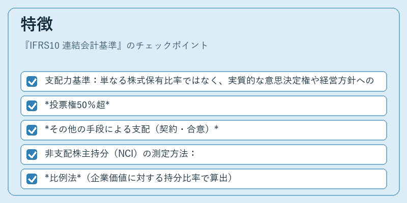 特徴（IFRS10 連結会計基準）の図解