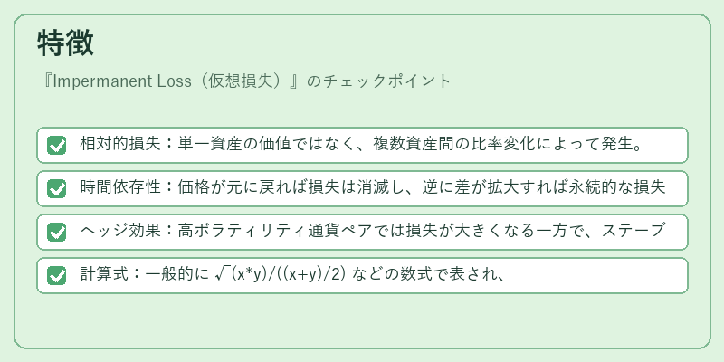 特徴(Impermanent Loss(仮想損失))の図解