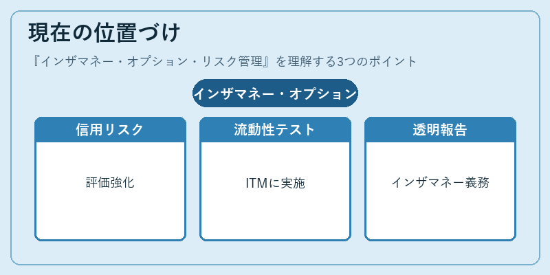 現在の位置づけ（インザマネー・オプション・リスク管理）の図解