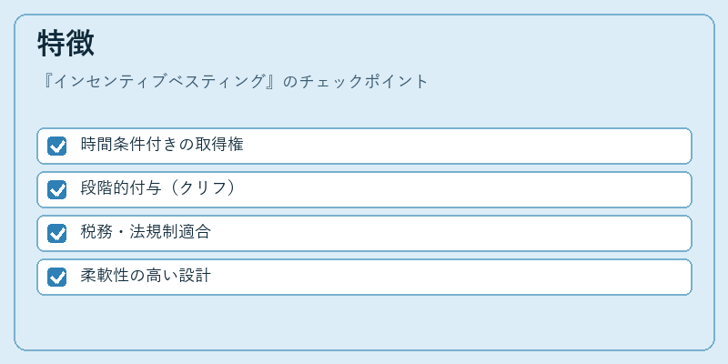 特徴（インセンティブベスティング）の図解