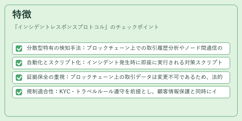 特徴（インシデントレスポンスプロトコル）の図解