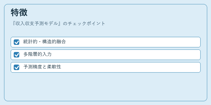 特徴（収入収支予測モデル）の図解